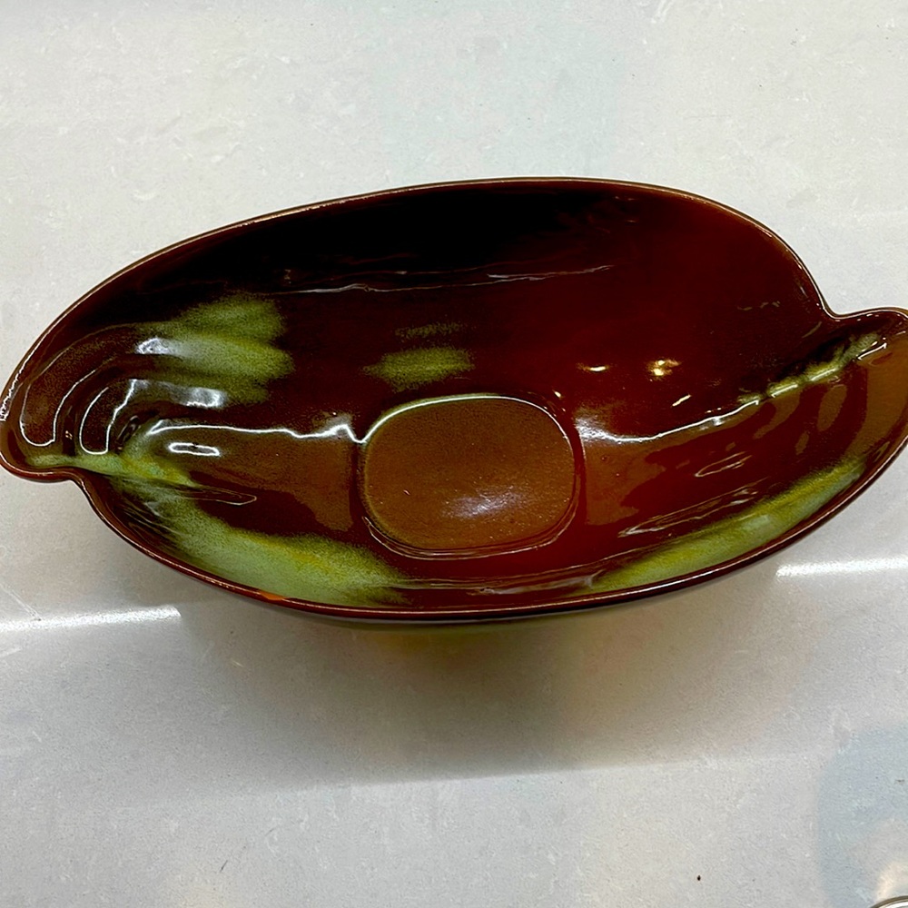 Vintage Frankoma, 202 Bowl in green and brown